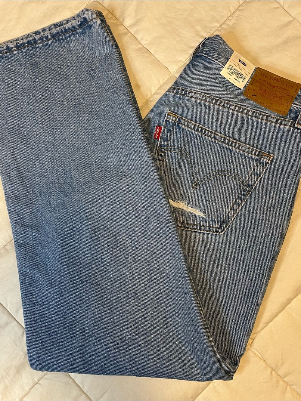 Levi’s 501 90’s Button Fly Jeans Straight Leg Mid Rise Distressed 32/30